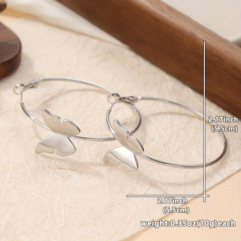 Bohemian Style Butterfly Hoop Earrings Women's Jewelry Gift